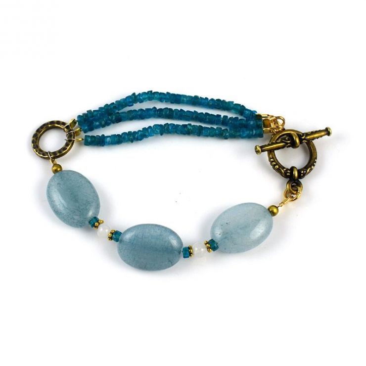 Aquamarine Apatite Moonstone Bracelet